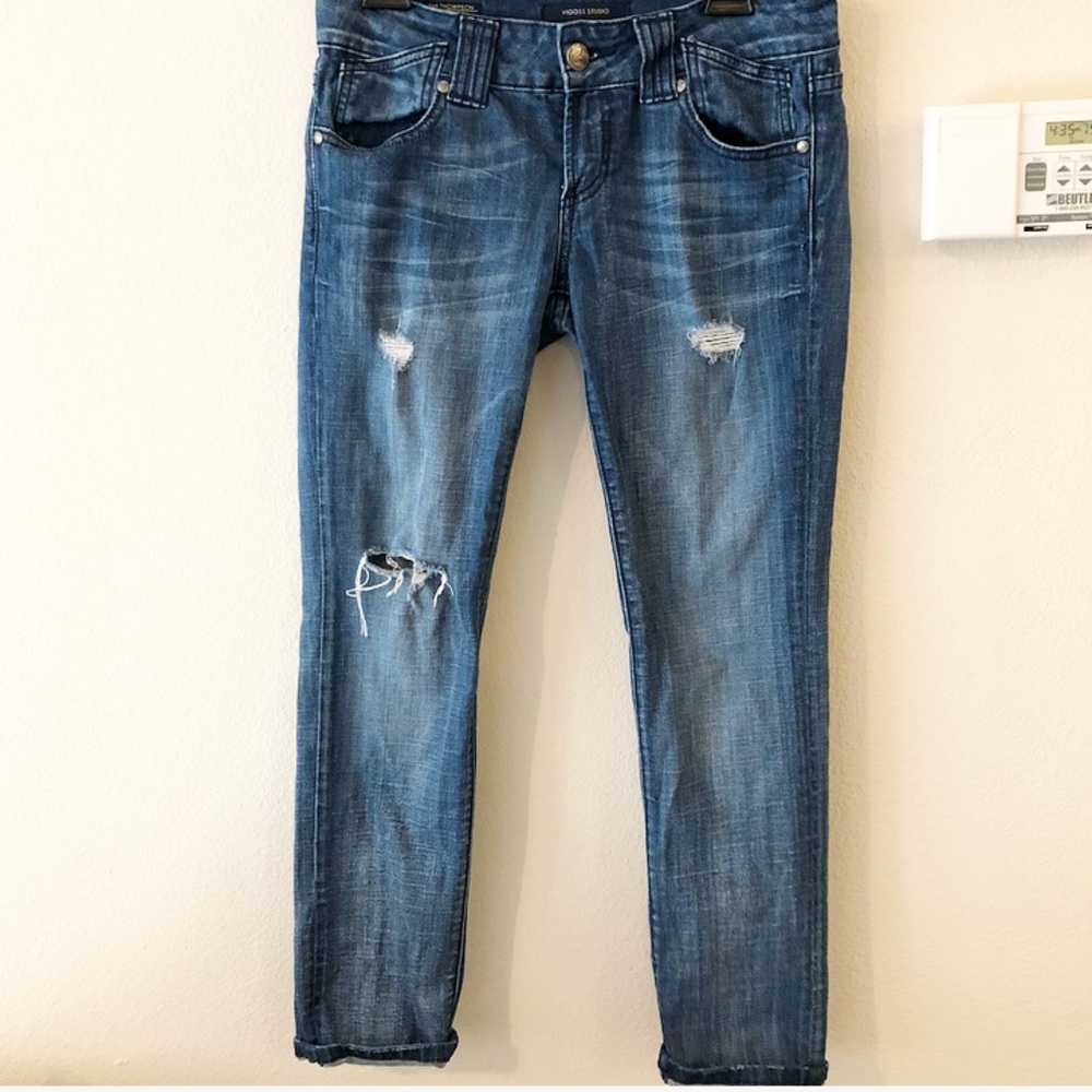 Vigoss Studio Thompson Roll Skinny Ripped Jeans